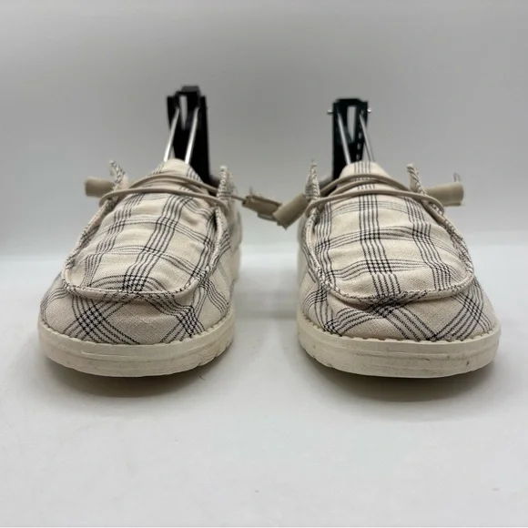 Hey Dude Wendy Plaid Beige Women’s Size 7 121410558 Casual Comfort Slip On Shoes - Picture 8 of 16